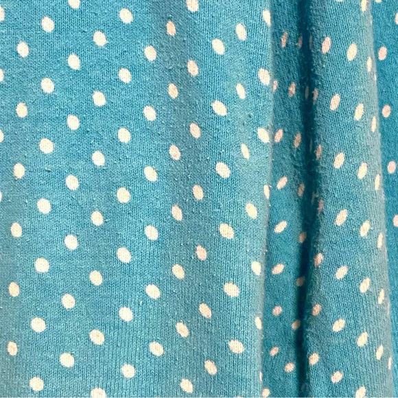 Cherokee Blue White Polka Dot Button Front Cardigan Sweater Ribbed 3/4 Sleeve XL - Picture 11 of 15